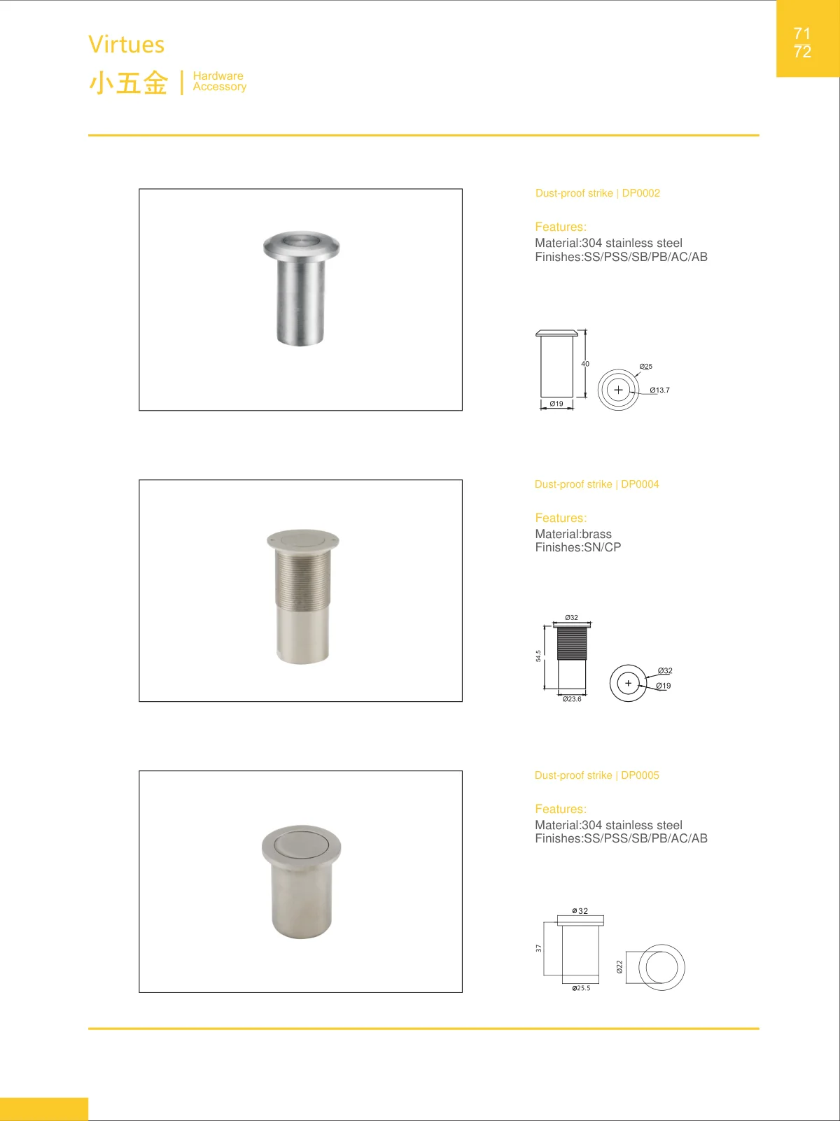 Hardware accessories · catalogue sheet 41.2