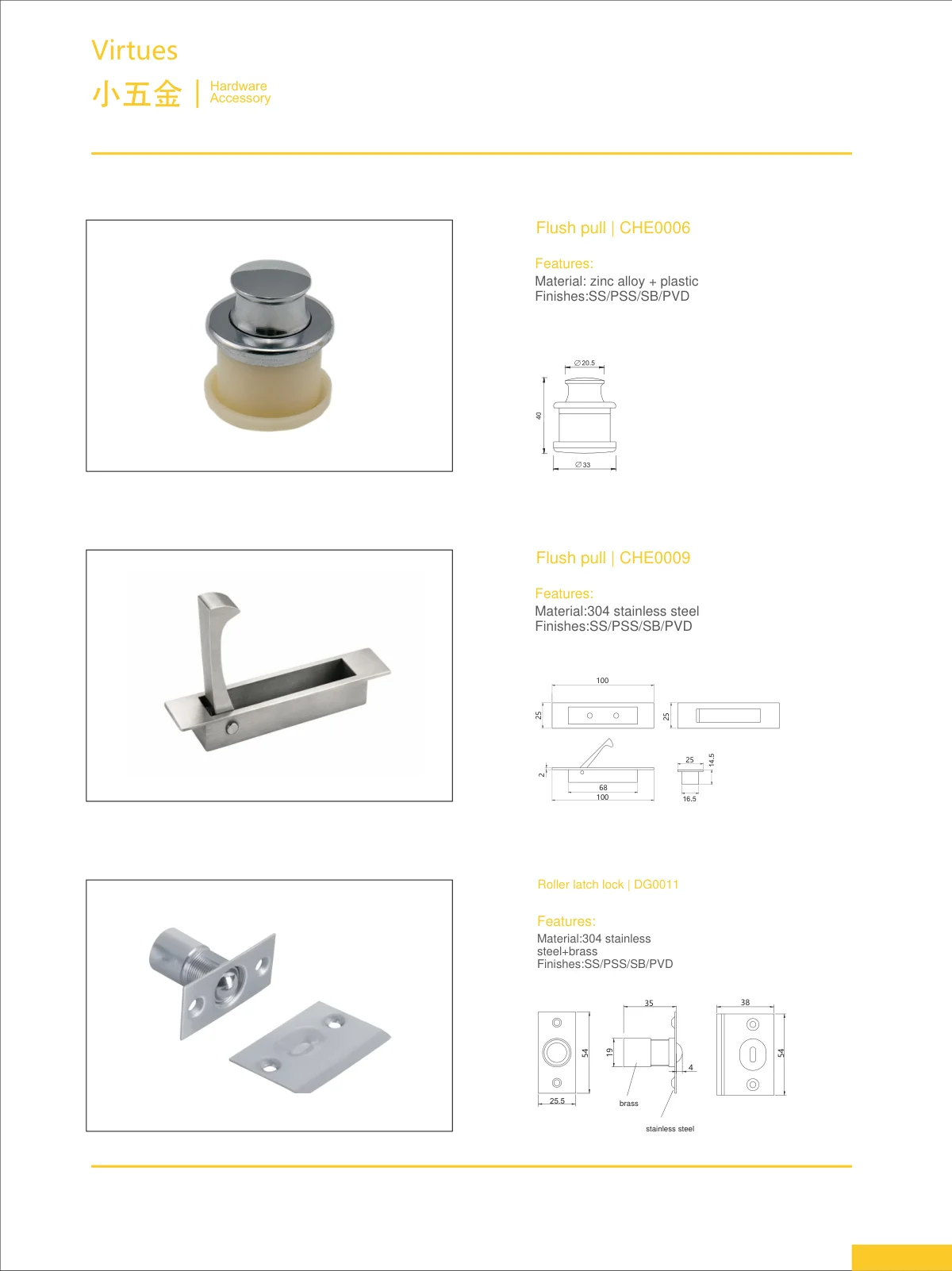 Hardware accessories · catalogue sheet 49.1